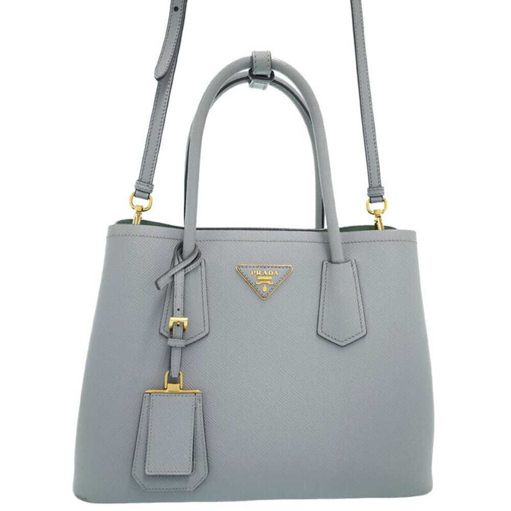 Prada Saffiano Cuir Leather Double 2way Shoulder Bag